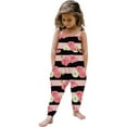 thumbnail image 2 of Penkiiy Toddler Girls Kids Jumpsuit One Piece Stripe Printed Playsuit Strap Romper Summer Outfits Clothes 4-5 Years Pink, 2 of 5