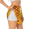 thumbnail image 2 of Bixox Women's Bees on Hive Honeycomb pattern 2 in 1 Running Shorts - Lightweight Athletic Workout Gym Yoga Shorts Liner with Pockets - Medium, 2 of 7