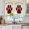 thumbnail image 6 of Buffalo Plaid Paw Swag Valances for Windows 2 Pack, Kitchen Window Curtains 36 Inch Length, Cute Cats Pets Pawprints Farmhouse Retro Privacy Swag Curtains for Living Room/Bathroom 36"x36", 6 of 8