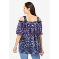 thumbnail image 2 of Woman Within Plus Size Printed Cold-Shoulder Blouse, 2 of 5