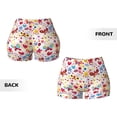 thumbnail image 5 of Haiem Cute Butterfly Flowers No Front Seam Biker Shorts for Women Yoga Workout Gym Bike Shorts with Tummy Control Moisture-Wicking-Large, 5 of 9