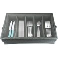 thumbnail image 3 of Étui de Rangement pour Couverts avec Couvercle en PVC, Boîte de Rangement d'Ustensiles Pliable à 5 Compartiments, Coffre de Rangement pour Couverts, Porte-Couverts Portable avec Poignée pour Ustensiles de Cuisine à la Maison, 3 of 11