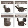 thumbnail image 5 of Trustyue Rocker Recliner Chair with Heat Massage - Manual Swivel Recliner for Living Room and Bedroom, 8 Vibration Points, Lumbar Heat, Glider Rocking Chair for Adults (Brown), 5 of 10