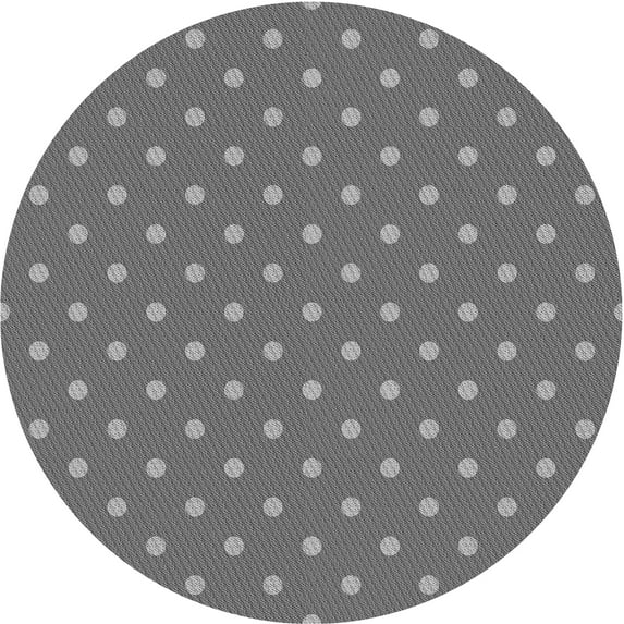 Ahgly Company Indoor Round Patterned Carbon Gray Area Rugs, 4' Round