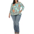 thumbnail image 2 of White Mark Women's Plus Size Vibrant Boho Swing Top, 2 of 6