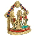 thumbnail image 3 of StatueStudio Ram Darbar Statue Brass Handmade Rama Laxman Sita & Hanuman Figure Pooja Item Home Decor For Pooja Mandir, Home Decor,Diwali Gift Item (7.5 X 3.5 X 7 Inch), 3 of 7