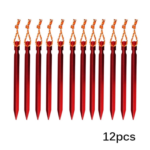 Estacas De Estacas De Aluminio Ligeras Para Tienda De Campaña, Cuerda Para Acampar Al Aire Libre, Estacas Para Tienda De Campaña Para Senderismo 12 Uds. Yuarrent OD010127-02