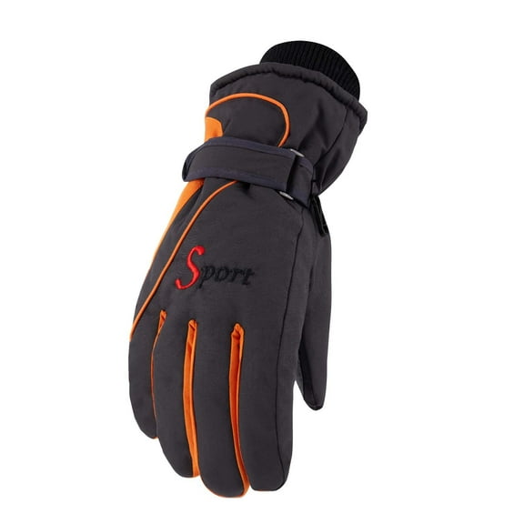 IDALL Waterproof Gloves,Gloves for Cold Weather Ski Gloves Cotton Men's And Women's Winter Cold Proof Thickened Warm Screen Non Slip Waterproof Braised Gloves Winter Gloves,Gloves for Women Orange