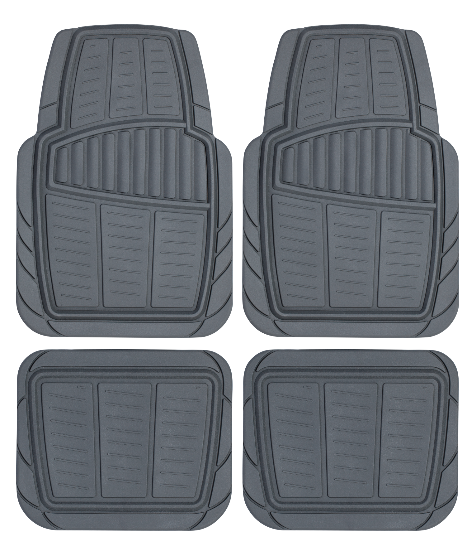 Auto Drive 4-Piece Universal Fit Car Floor Mats, Grey photo 1