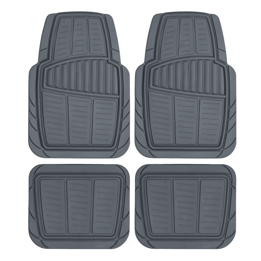 Auto Drive 4PC Rubber Car Floor Mat Toll Grey Universal Fit Walmart