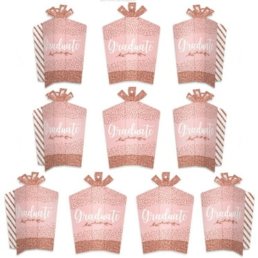Big Dot of Happiness Rose Gold Grad - Table Decorations - Graduation Party Fold and Flare Centerpieces - 10 Count