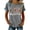 Grey, variant on America 250 Merchandise Women Short Sleeve Crewneck Independence Day Print Spliced Tee Plus Size Summer Loose Top Blue M