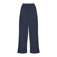 thumbnail image 3 of SMihono Clearance 2024 Young Ladies Plus Size Loose Casual Full Length Pants Women'S Loose Solid Color Leisure Set Texture Drawstring Sports Pants Dark Blue 10, 3 of 5