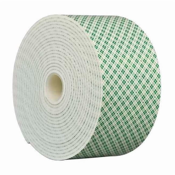 Double-Sided Foam Tape, 3 in W, 5 yd L, 1/8 in, Polyurethane Foam, Double-Sided