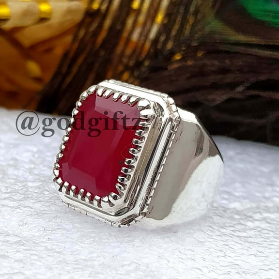 Handmade 925 Silver Ruby Ring: Turkish Ottoman Style