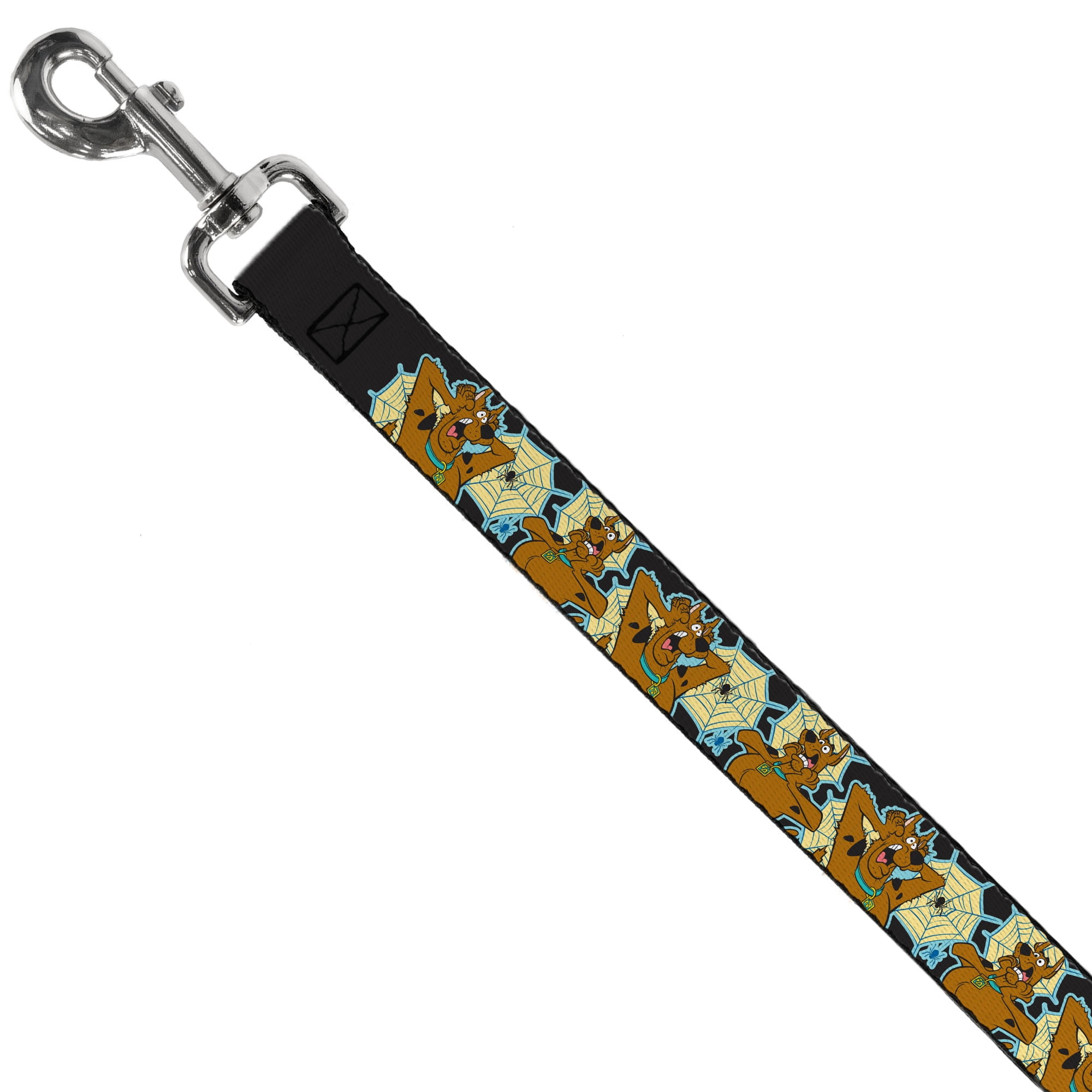 Scooby Doo Pet Leash, Dog Leash, Scooby Doo Scared Spider Web Poses Black, 6 Feet Long 1.0 Inch Wide