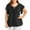 Black, variant on Womens Plus Size Tops Short Sleeve Fashion Casual V Neck Solid Print Lace Short Sleeve T Shirt Summer Plus Size Tops