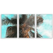 IDEA4WALL 3 Piece Canvas Wall Art Tropical Palm Trees Canvas Prints Framed Wall Art Decor
