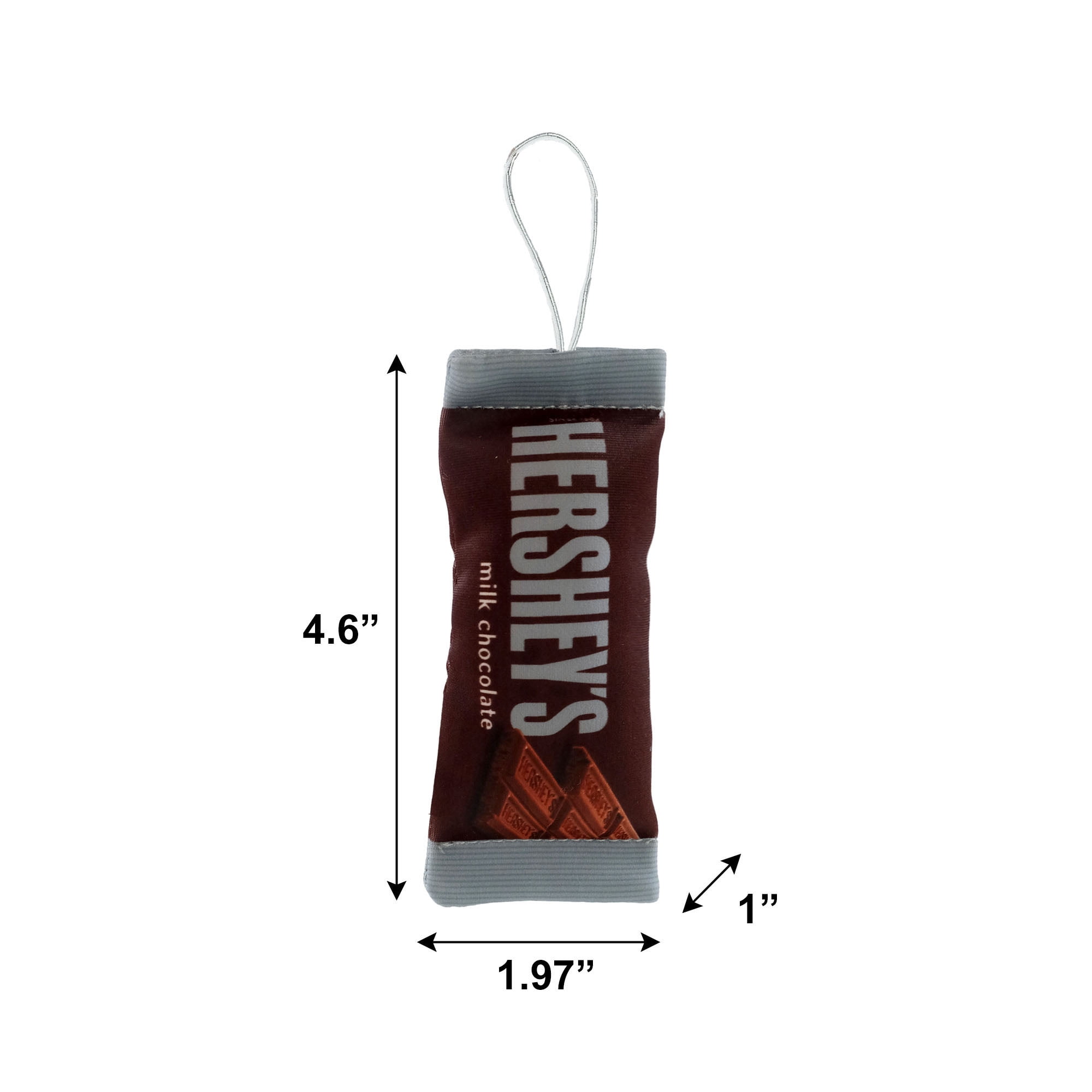 Classic Hershey Bar Plush Christmas Ornament, Brown, Polyester, By Ruz