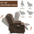 thumbnail image 4 of Llinc Store Massage Chair Up to 350 LBS Chenille Power Lift Recliner Chair with 8-Point Vibration Massage and Lumbar Heating, USB and Type-C Ports, Stainless Steel Cup Holders, Brown, 4 of 10