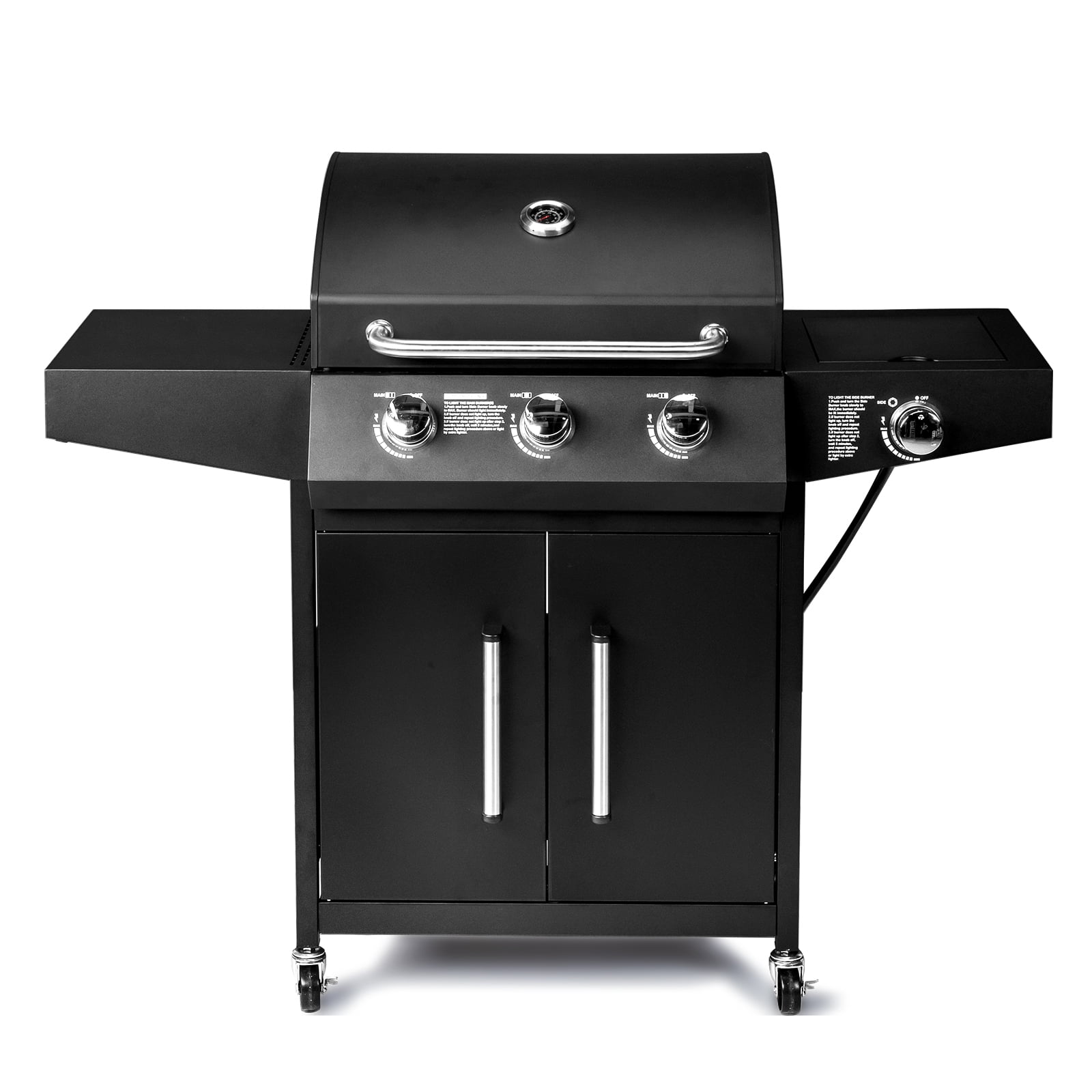 GoDecor Outdoor BBQ Propane Gas Grill for Barbecue Cooking 3 Burners with Side Burner,Patio Picnic Backyard, Outdoor Party,46000BTU