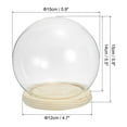 thumbnail image 2 of Uxcell 4.7" Clear Cloche Glass Dome Glass Bell Jar Globe Display Case with Natural Wooden Base, 2 of 6