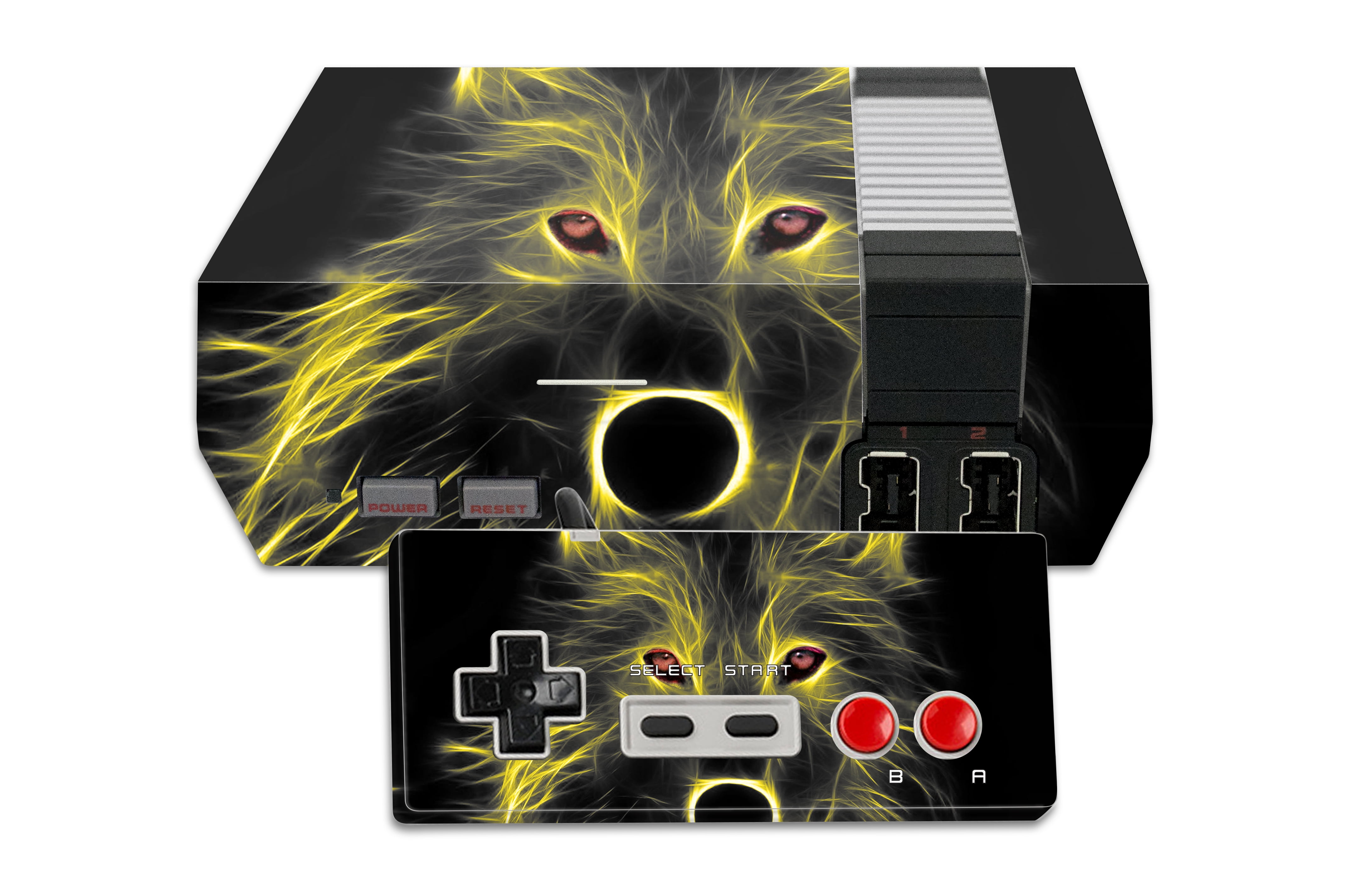 Skin Decal Wrap Compatible With Nintendo NES Classic Edition Neon Wolf ...
