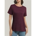thumbnail image 5 of Womens Tops Short/Long Sleeve T-Shirts Fitted Crewneck Tee, 5 of 6