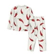 thumbnail image 2 of Uemuo Chili Pattern Womens Pajama Sets,PJ Set for Women,Pajamas for Women Logo,Long Sleeve Pajama Set for Women,Soft Long Sleeve Top With Pants-Medium, 2 of 9