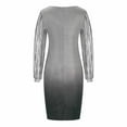 thumbnail image 4 of WJHWSX Womens Dresses,Dresses for Women,Womens Fall Dresses,Long Sleeve,Crew Neck,Soft,Solid,2XL, 4 of 5