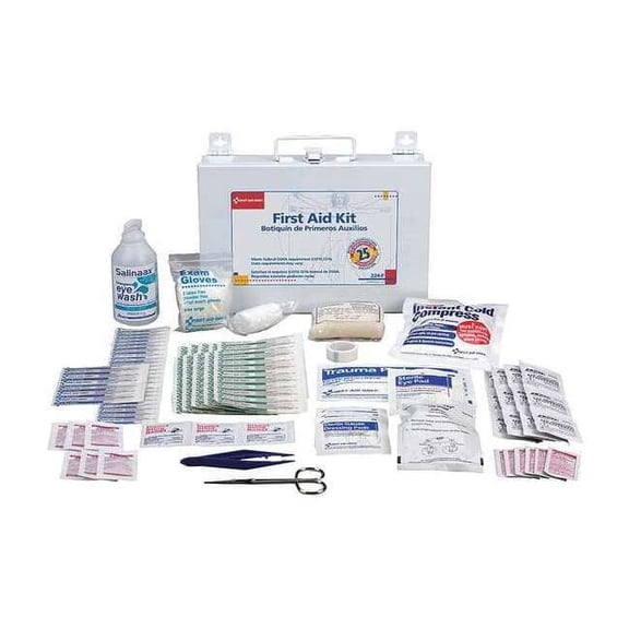 First Aid Kit and Housing, Plastic 143 Components, 25 People Served