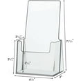 thumbnail image 3 of Pack of 2 - Acrylic Brochure Holder 4” wide x 9” high ’’ Trifold Pages, Countertop Acrylic Literature Holder Plastic Flyer Display Stand for Magazine, Pamphlet, Booklets, Menu, Journals, 3 of 4