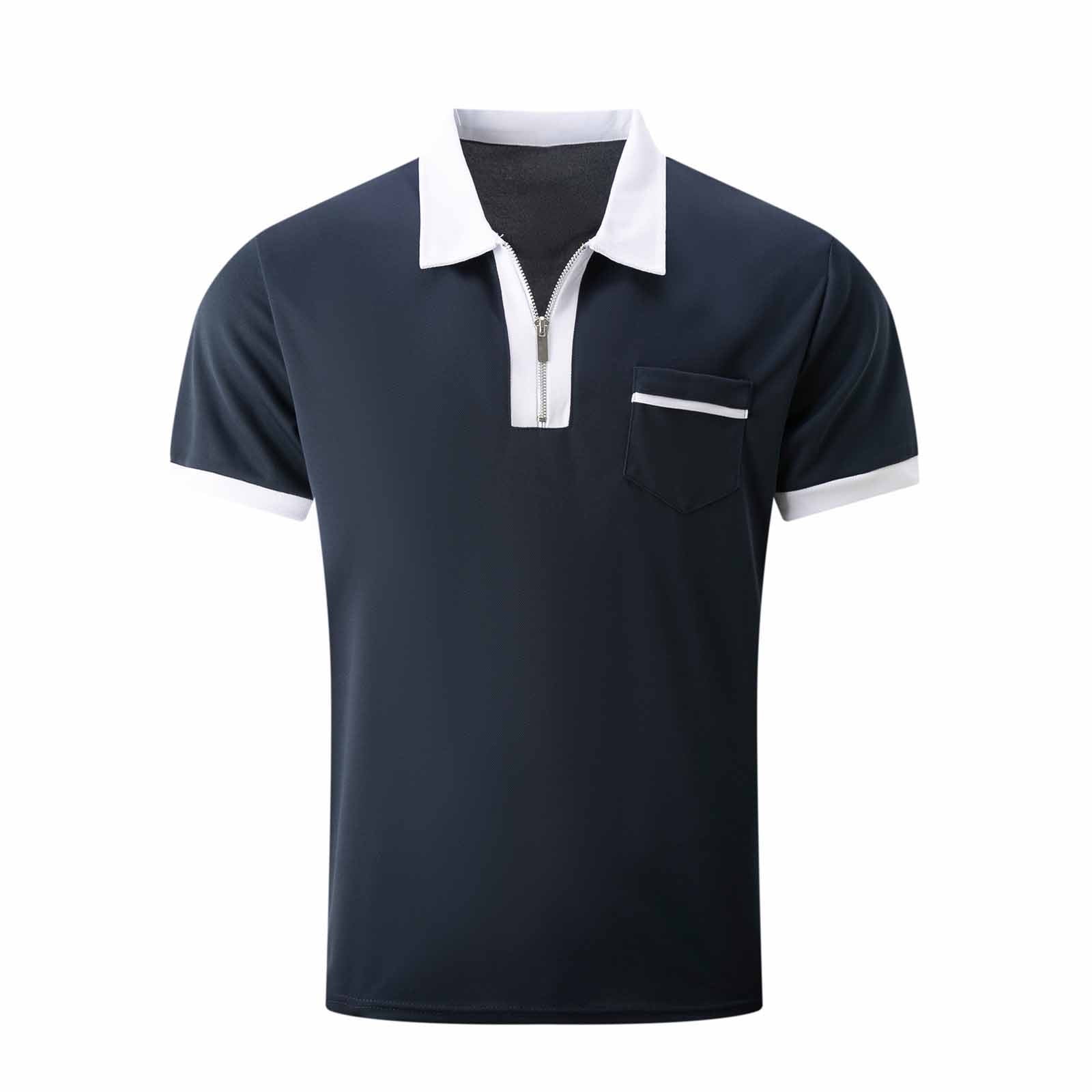 zfhfof Men's Polo Shirts 2024 Summer Short Sleeve Casual Quarter
