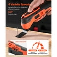 thumbnail image 3 of KFFKFF Outil Oscillant Sans Fil, Scie Oscillante Multitool 12V avec 6 Vitesses Variables 6000 - 17500 OPM, Angle d'Oscillation de 3,2°, 3 of 9