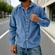 thumbnail image 3 of Camisa Casual de Manga Larga de Corduro de Ajuste Suelto para Hombres con Cuello Girable para el Uso Diario Y Trajes Elegantes, 3 of 7
