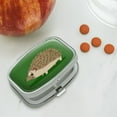 thumbnail image 2 of Hedgehog on Green Rectangle Pill Case Trinket Gift Box, 2 of 3