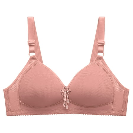 Fesfesfes Bras for Women Wireless Embroidered Everyday Bras Casual Comfortable Breathable Bra Underwear Daily Bras