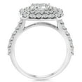 thumbnail image 3 of Pompeii 2 Ct Diamond Double Cushion Halo Engagement Ring 14K White Gold (G/H,I1-I2), 3 of 4