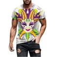 DDAPJ pyju Mardi Gras Shirt for Men Short Sleeve Crewneck Tshirts