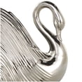thumbnail image 4 of 11" x 8" Silver Ceramic Swan Sculpture with Textured Grooves, by DecMode, 4 of 9