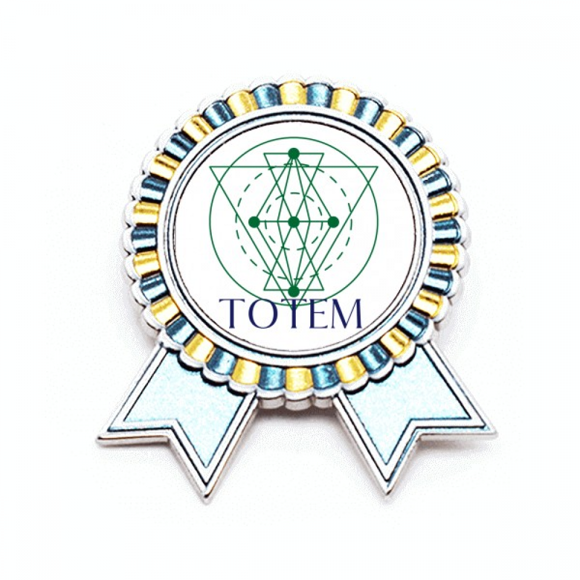 Line Totem Triangular Circle Badge Brooch Pin Winner Award Medal