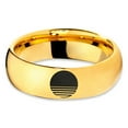 thumbnail image 2 of Tungsten Sunset Ocean Horizon View Band Ring 7mm Men Women Comfort Fit 18k Yellow Gold Dome Polished, 2 of 4