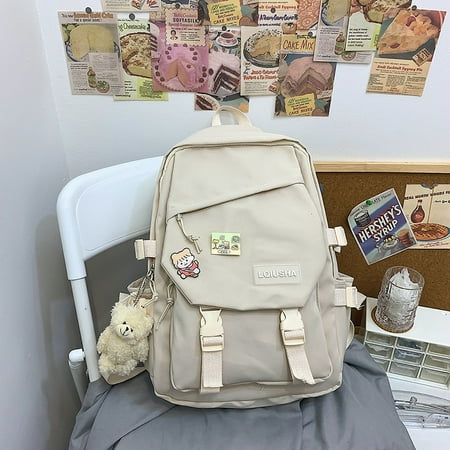 

Toyella Schoolbag High School Nylon Large Capacity Backpack Female Backpack Student White Without Pendant