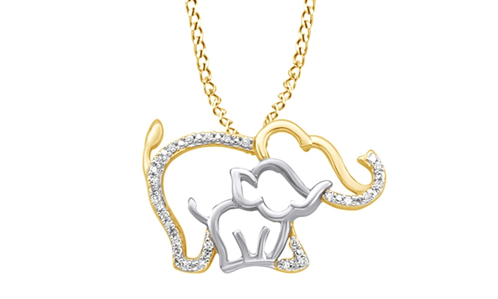 mother and baby elephant necklace