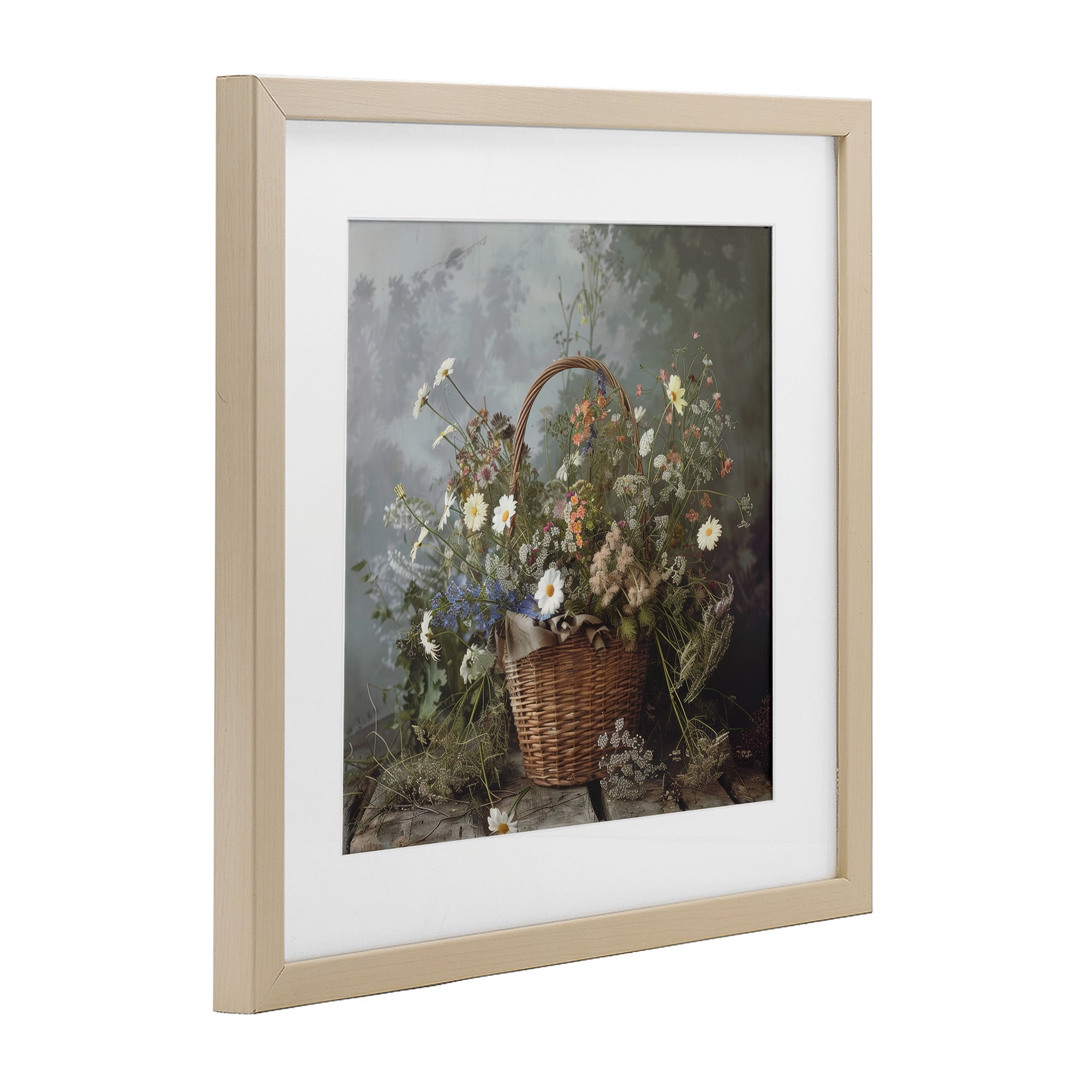 Stupell Industries Floral Basket Still Life Birch Framed Print Under Glass, design by Lazar Studio