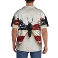 thumbnail image 3 of Naloa American Flag Butterfly Wall Men's Loose Fit Cuban Collar Short-Sleeve Shirt, Hawaiian Shirts, Mens Shirts Casual for Everyday Wear Outings-4X-Large, 3 of 5