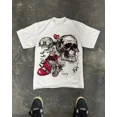 thumbnail image 1 of Nueva camiseta de manga corta de marca de moda de calle europea y americana para mujer, estilo gótico, punk, harajuku, versátil y de gran tamaño, 1 of 3