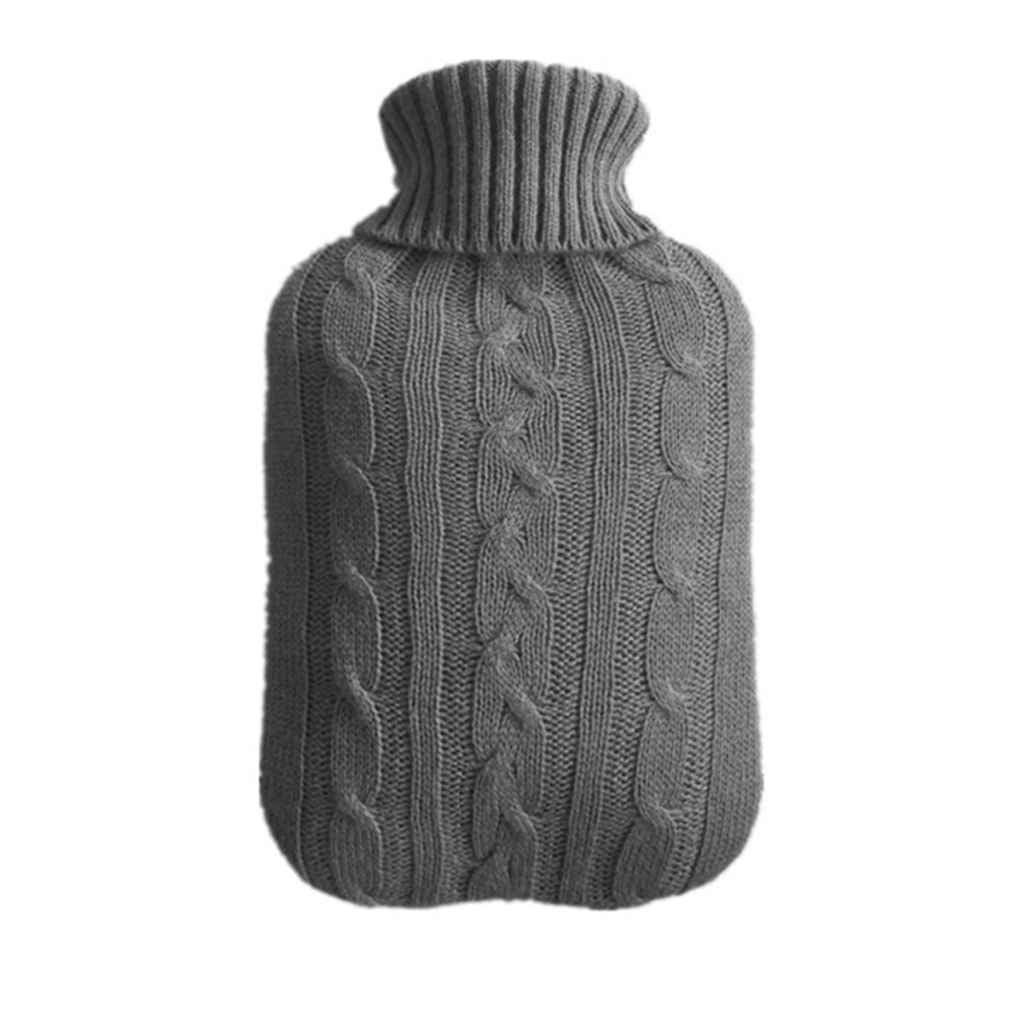 Portable 2000ml Hot Water Bottles Cover Knitted Winter Warm Hand Warmer Water Bag Knitting Clothes