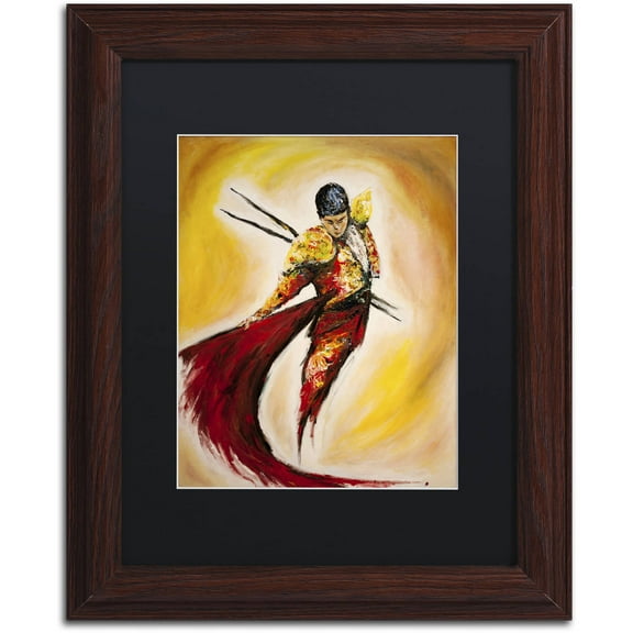 Trademark Fine Art 'Matador' Canvas Art by Marc Allante, Black Matte, Wood Frame