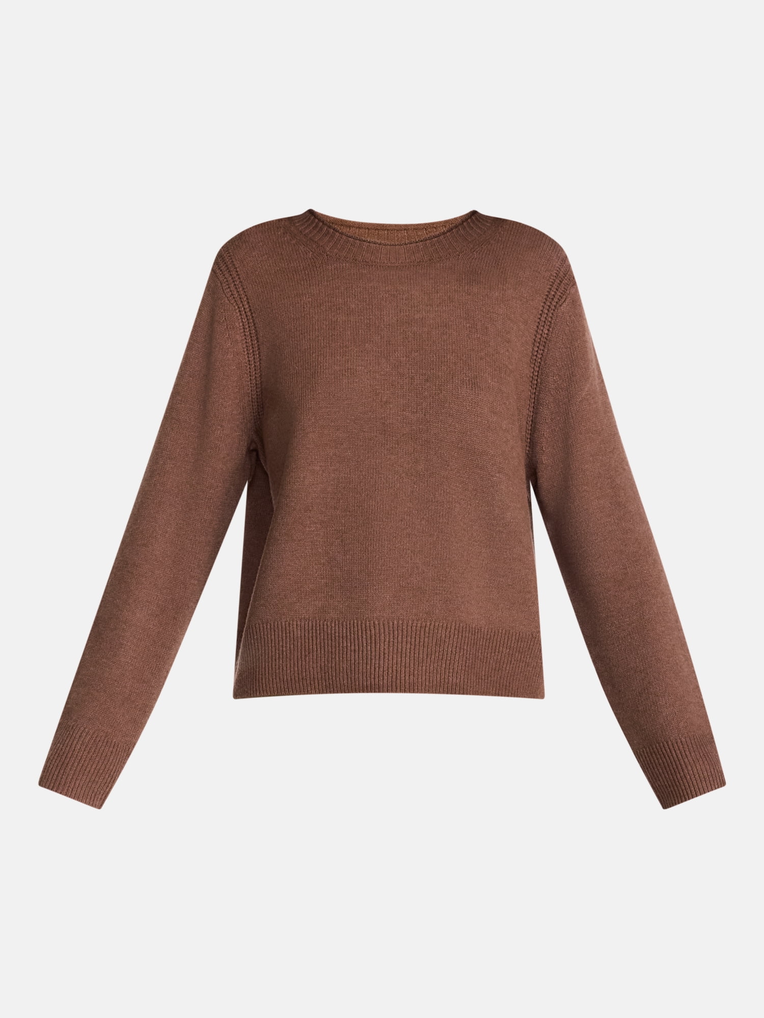 Scenario Women's and Women's Plus Cozy Crewneck Sweater with Long Sleeves, Sizes XS-4X